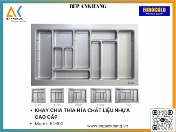 KHAY CHIA THÌA NĨA CHẤT LIỆU NHỰA CAO CẤP EUROGOLD ET600 - 600mm - MÀU XÁM